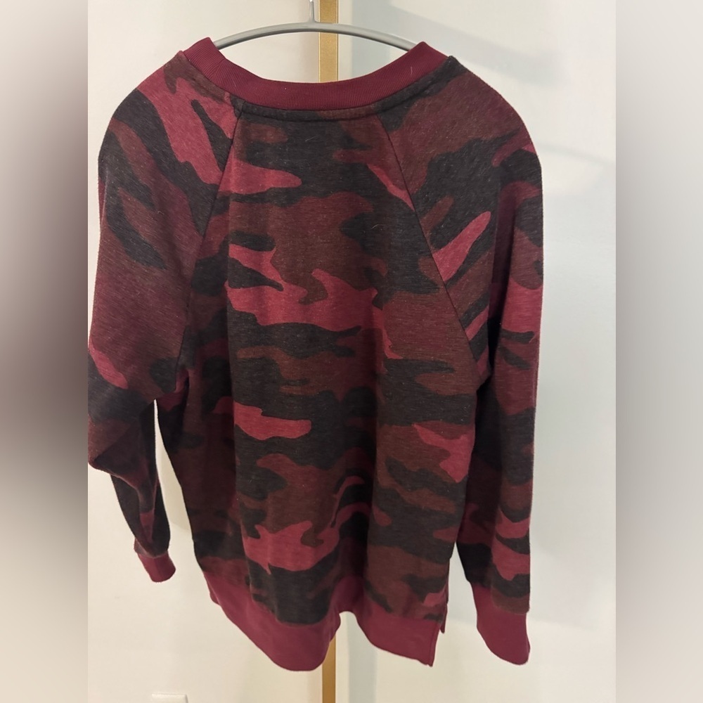 Victoria's Secret PINK Maroon Camo Sweatshirt - Picture 2 of 5